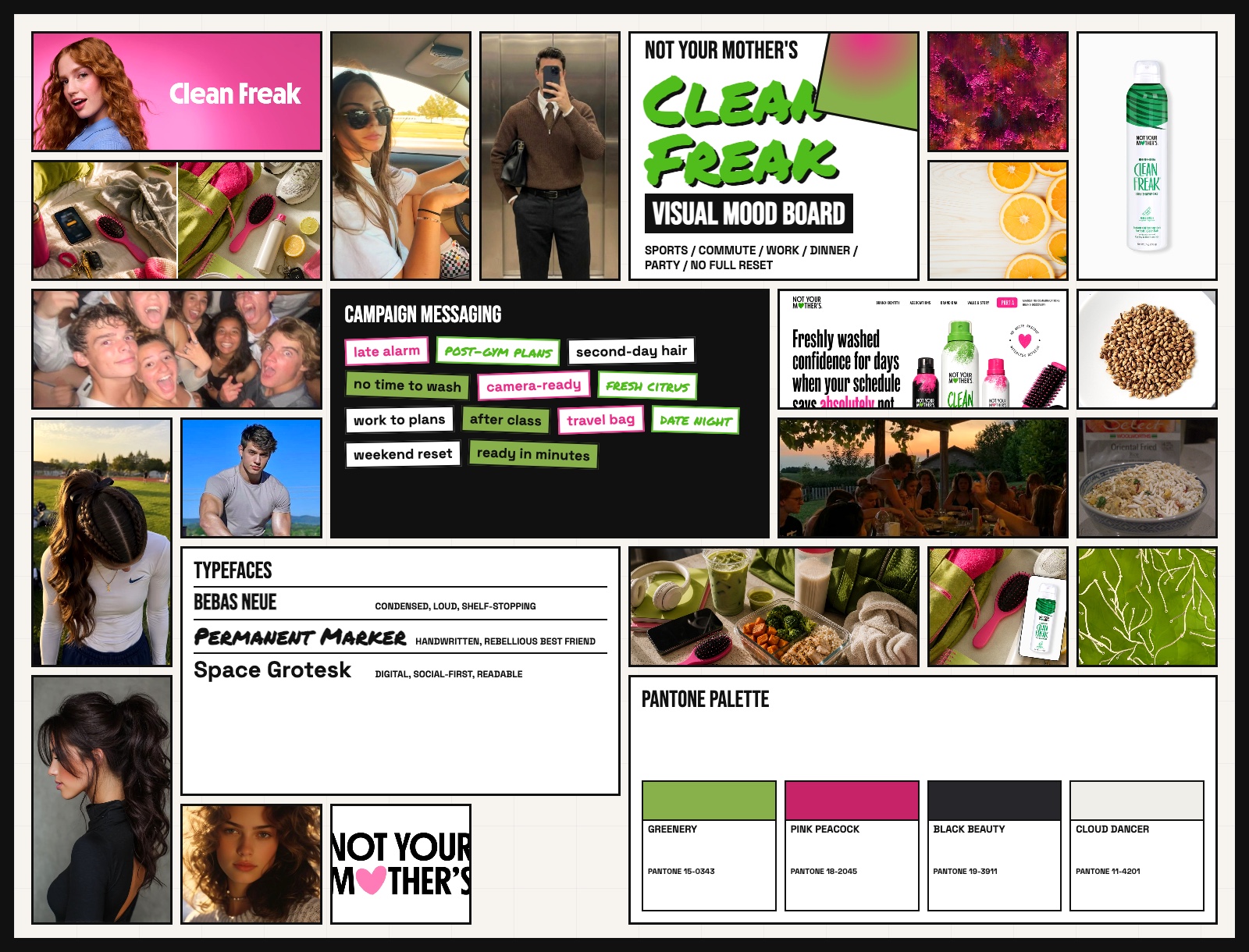 Not Your Mother's Clean Freak brand and campaign mood board