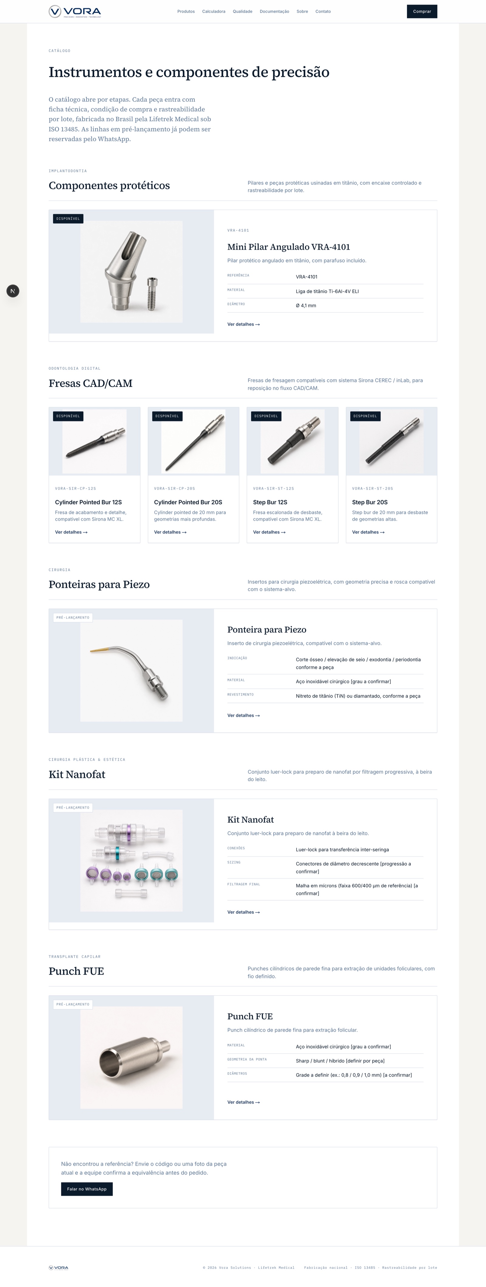 Vora product catalogue