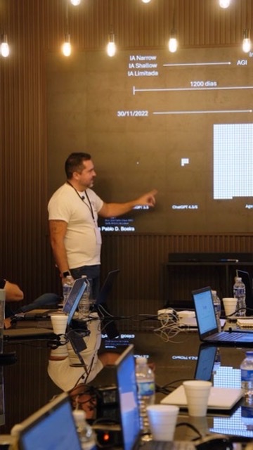 Presentation slide with AI timeline